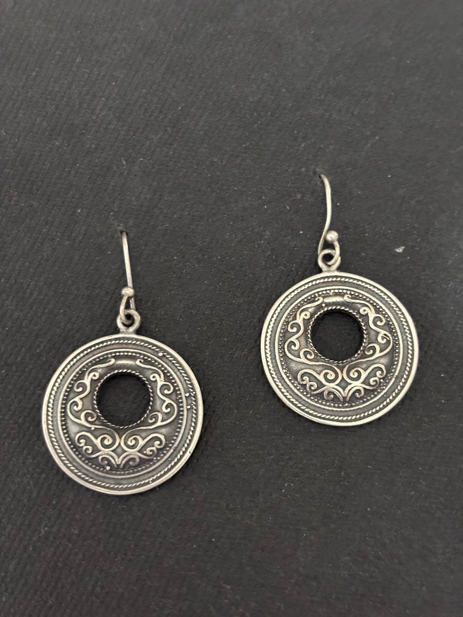 Silver Circular Danglers