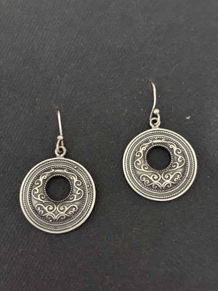 Silver Circular Danglers