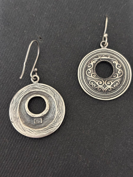 Silver Circular Danglers