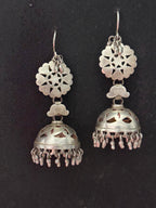 Cutwork Silver Jhumki