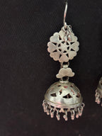 Cutwork Silver Jhumki