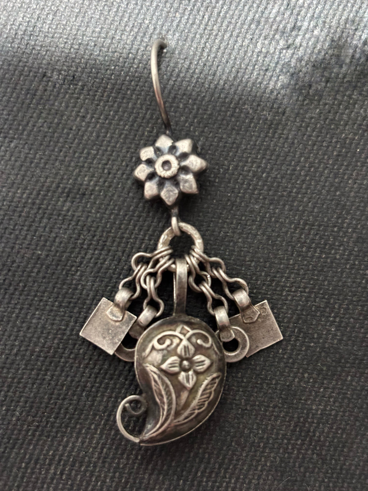 Vintage Silver Paisley Earrings