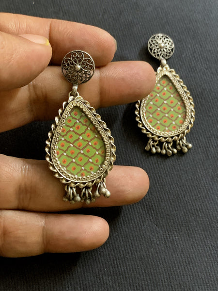 Silver Sage Green Earrings