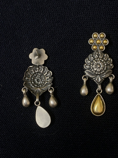 Silver With Dual Tone Earrings