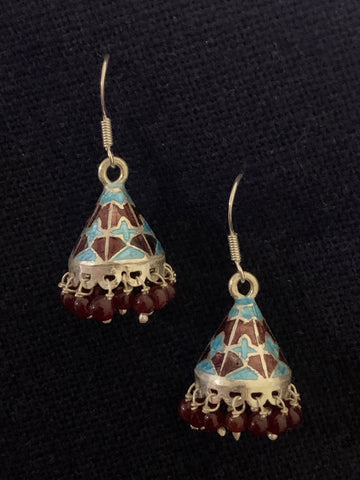 Small Cone Shaped Meenakari Jhumka