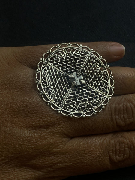 Silver Wire Work Finger Ring