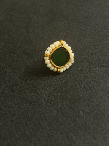 Small Round Kundan Nosepin