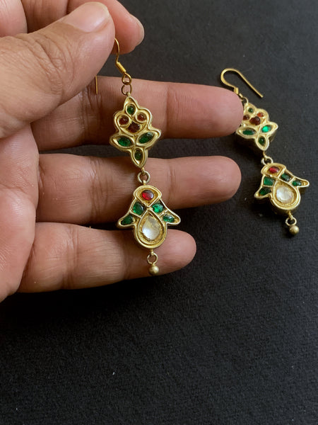 Vintage Kundan Work Earrings