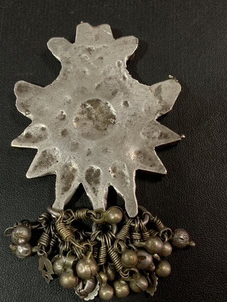 Vintage Silver Glass Pendant