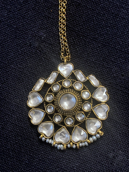 Silver Polki Pendant