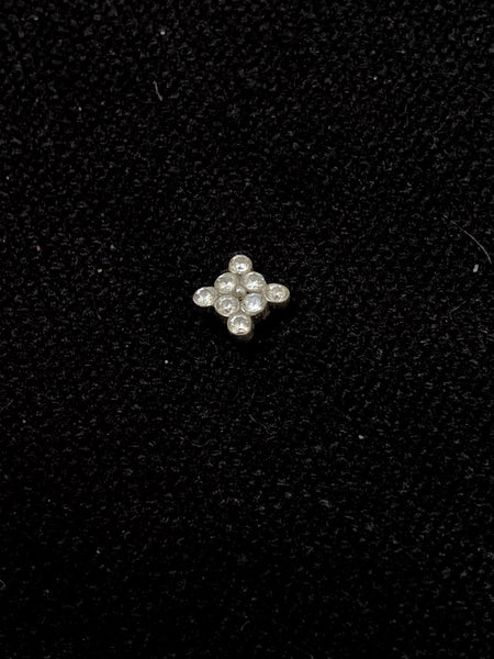 Multi Stone Silver Nosepin