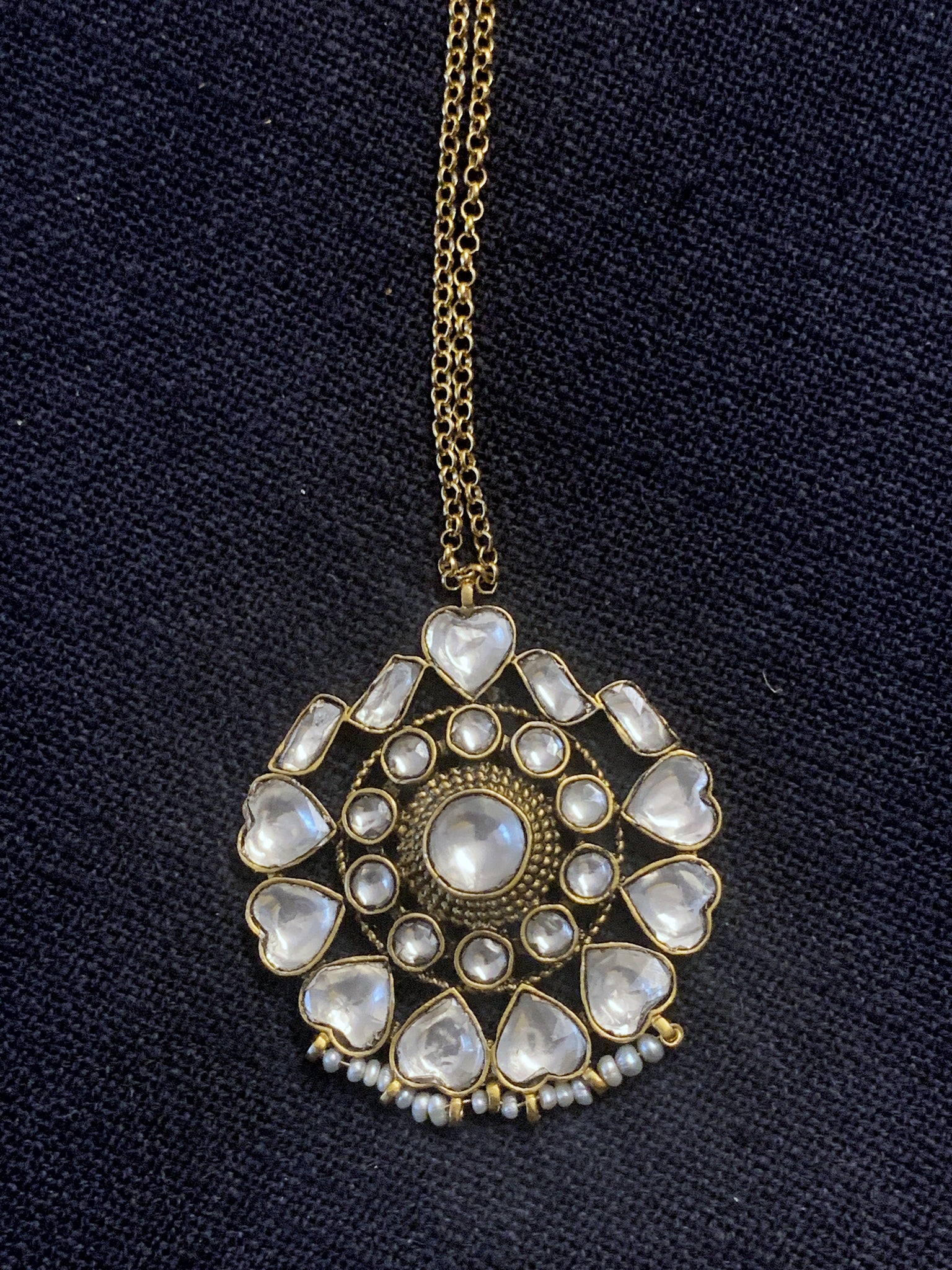 Silver Polki Pendant