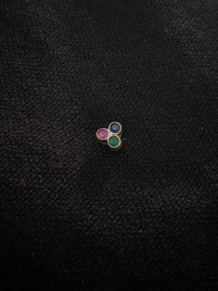 Silver 3 Stone Nosepin