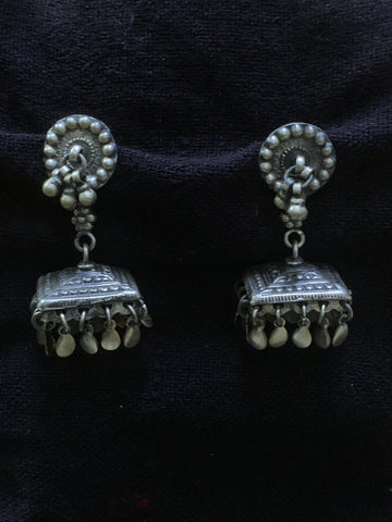 Silver Square Jhumka
