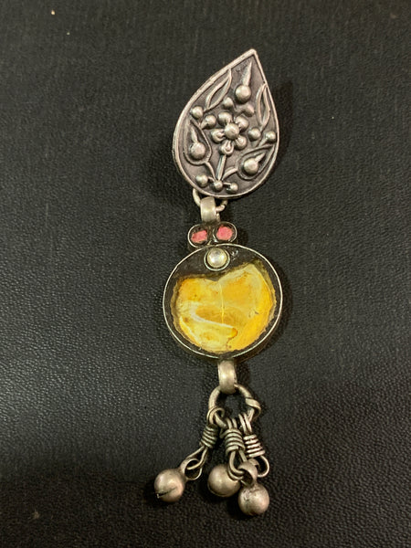 Vintage Silver Glass Earrings