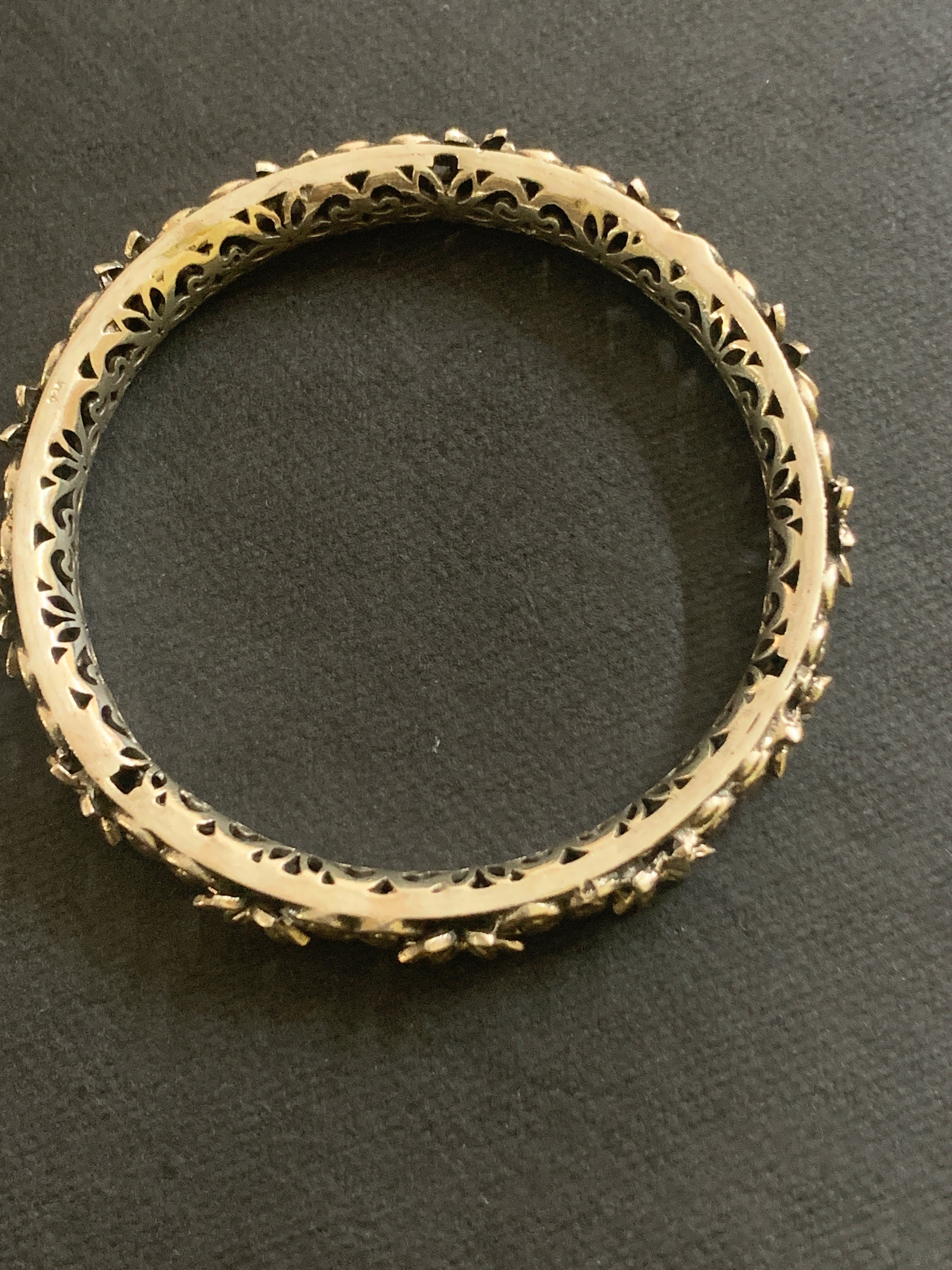 Silver Flower Bangles